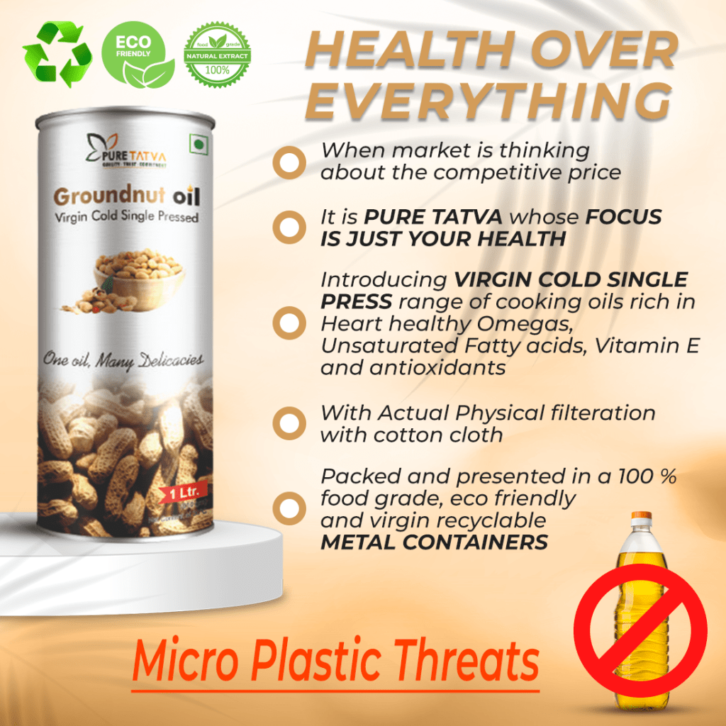 Cold Pressed Goundnut Oil by Pure Tatva