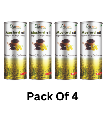 Pure Tatva Mustard Oil (1 Litre Each) (Pack of 4)