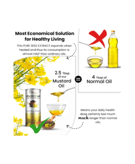 Virgin Cold Pressed Mustard Oil - Pure Tatva virgin oils with 45 % less consumption