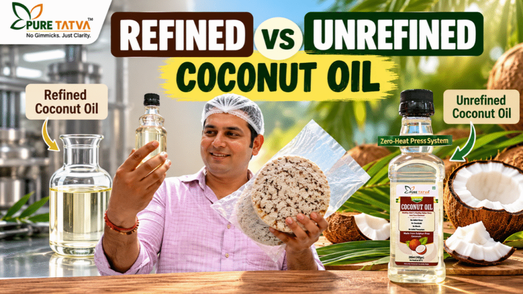 difference between refined and unrefined coconut oil